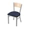 Holland Bar Stool Co 630 Voltaire 18" Chair with Anodized Nickel Finish, Natural Back, and Graph Anchor Seat 63018ANNatMplB014 - alternate 1